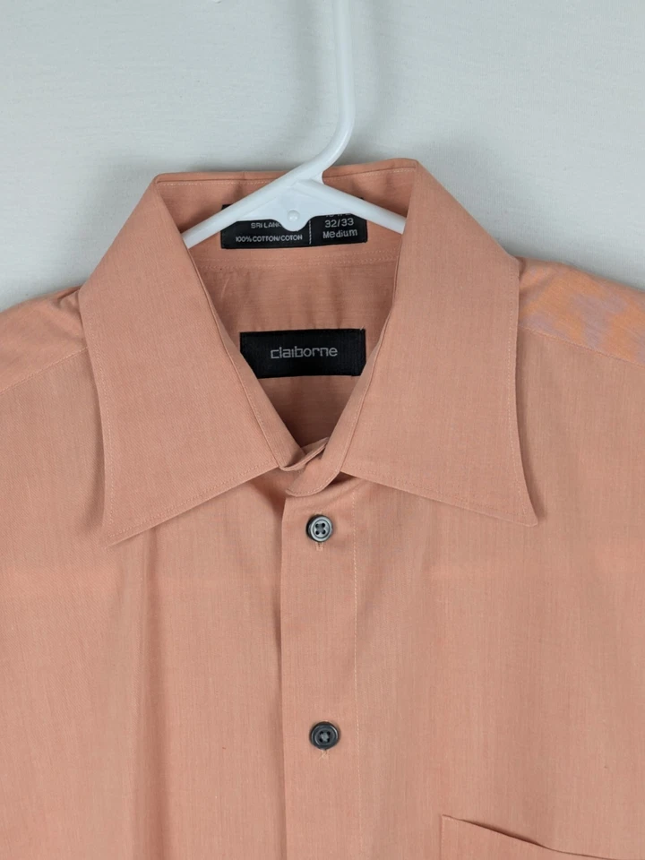 Рубашка на пуговицах мужская Claiborne 15 1/2 - 32/33 средняя оранжевая хлопковая с длинным рукавом - Изображение 2 из 4