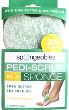 SPONGEABLE Pedi-Scrub in a Sponge Shea butter tea tree oil 20+