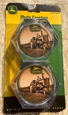John Deere Photo Coasters Set of 4. Vintage Tractor Picture