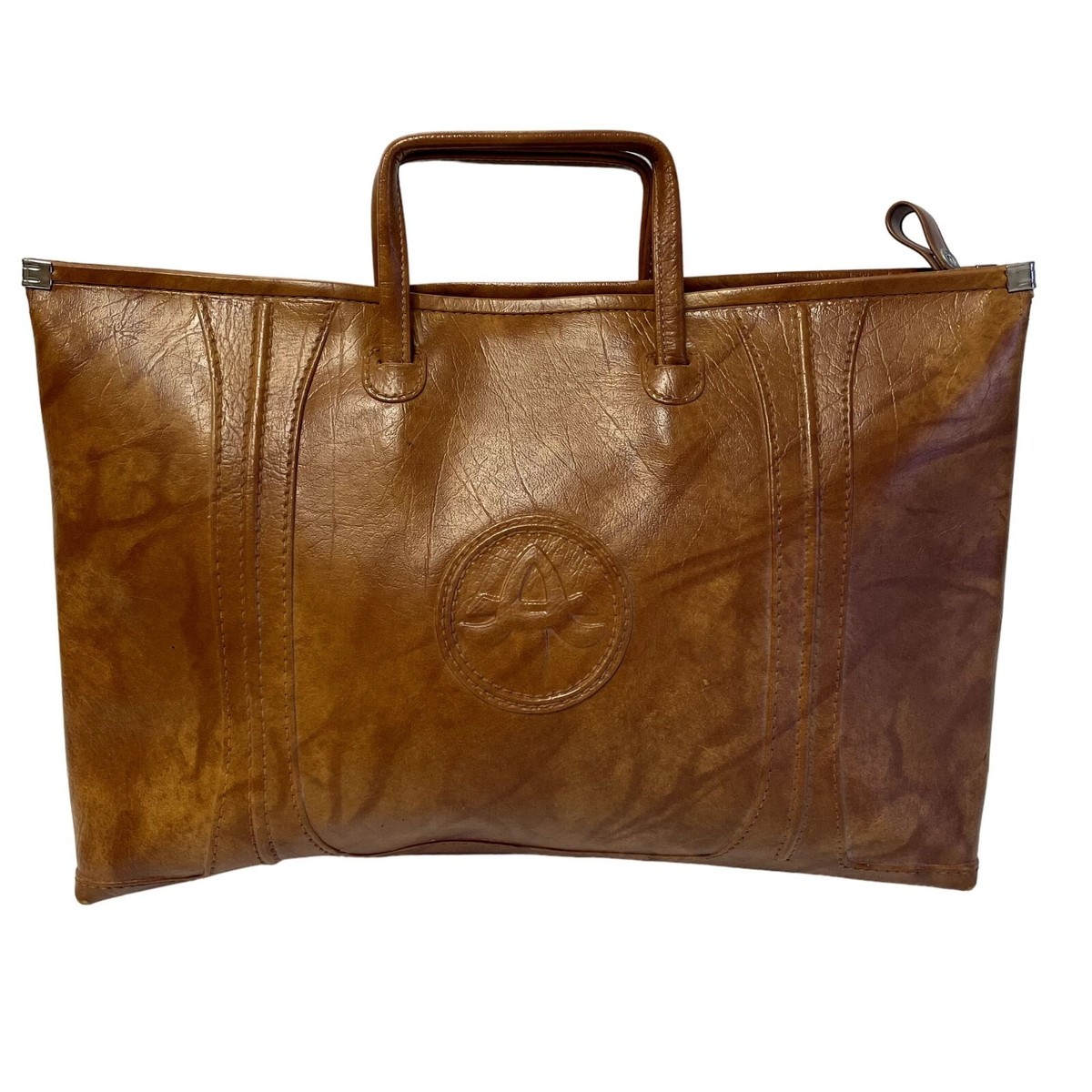 Vintage 70's American Tourister Brown MARBLED FAUX Leather Laptop