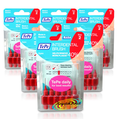 6x Tepe Interdentalbürste rot 0,50 mm ISO Größe 2