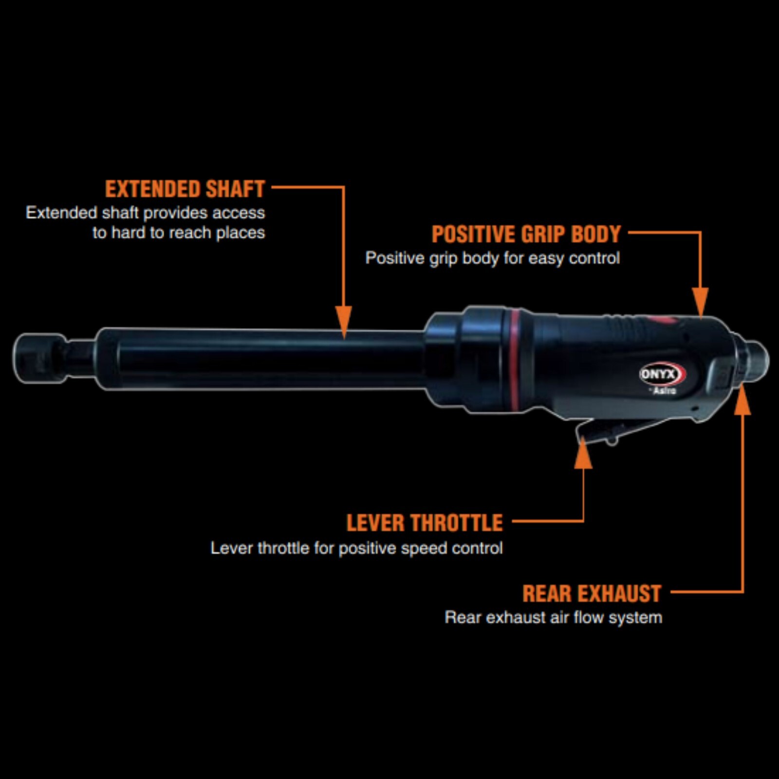 13" Extension Shaft Air Die Grinder High-Speed Heavy Duty Hard to Reach Places