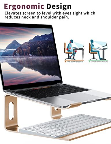 Aluminum Laptop Stand for Desk Ergonomic Computer Riser with Detachable Holder