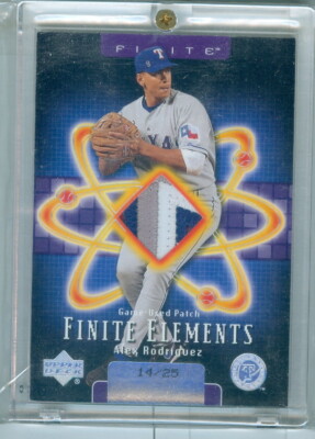 2003 03 UD Upper Deck Finite Elements Patch Jersey #d 14/25 Alex Rodriguez AROD