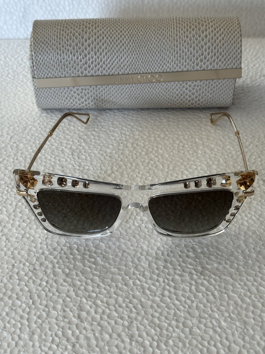 Jimmy Choo Ladies Sunglasses Bee/S REJFQ Clear Frame Swarovski