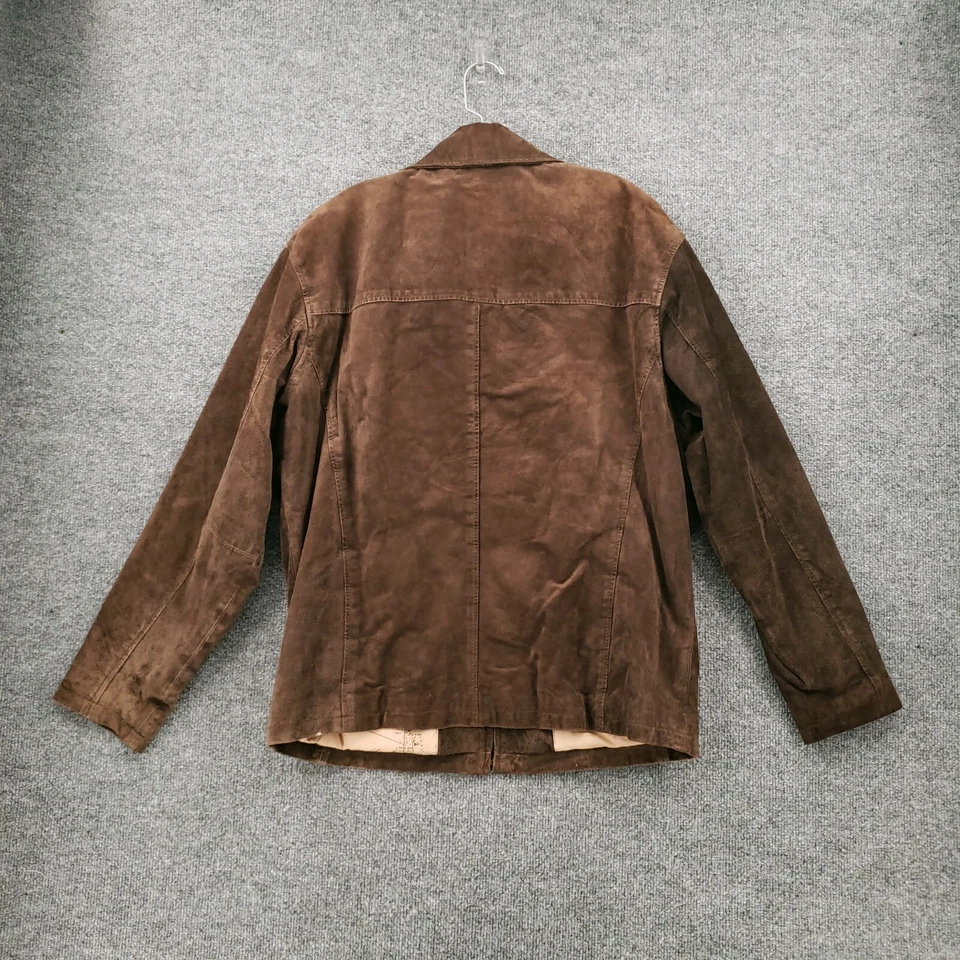 Jaqueta St Johns Bay Masculina M Marrom Médio Couro Genuíno Camurça Zíper Completo Bombardeiro - Imagem 2 de 4