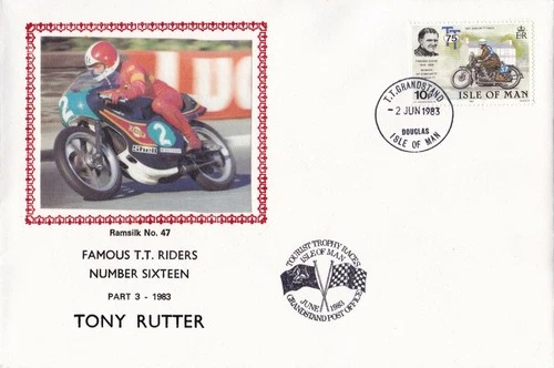 Isle of Man Famous TT Riders FDC - Tony Rutter 1983