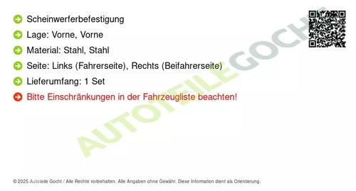 Scheinwerferaufnahme Set Links Rechts - Bild 3 von 6