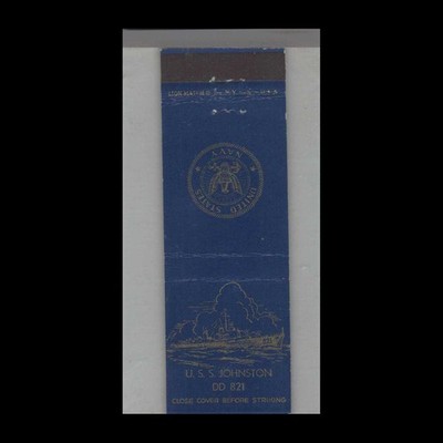 Matchbook Cover - US Navy Ship USS Johnston DD-821