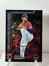🔥🔥🔥2025 Topps Series 2 Shane Bieber Black Holo Foil 3 /10🔥⚾⚾
