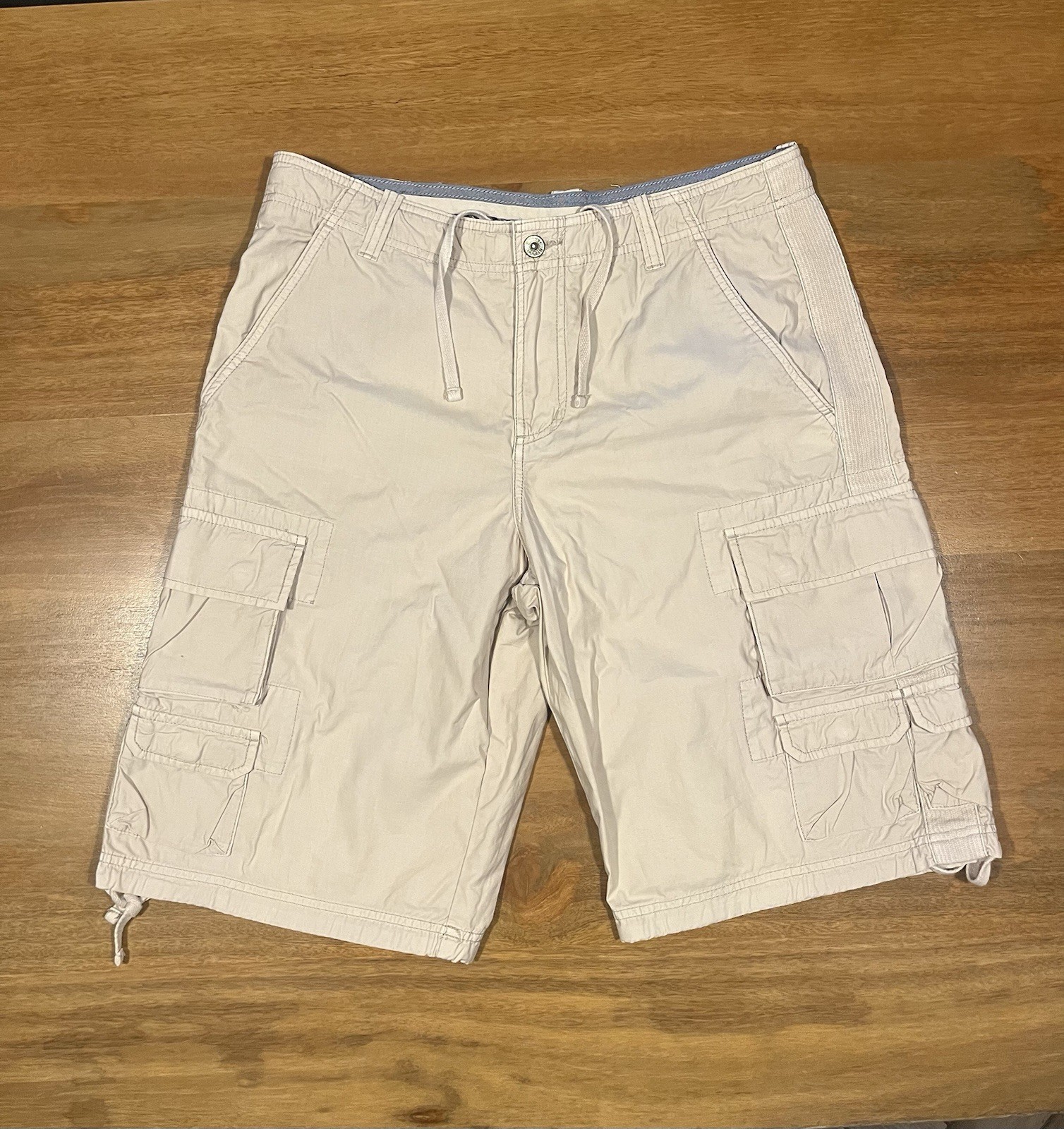 Bermuda BLAUER USA Uomo Cargo Beige W33 Pantaloncini Tasconi Cotone Casual