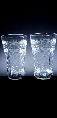 Federal Glass Co. Patrician Spoke Clear Depression Glass Flat Tumbler Set Of 2