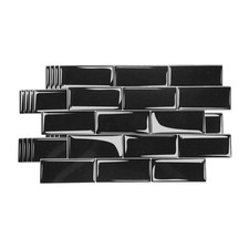 5Pcs Wall Stickers 9.4"x4.7" for Marble Backsplash Effect, Black