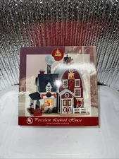 Enchanted Forest Porcelain Lighted barn Window Hand Painted 2006