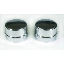 Mr Gasket Wheel Bearing Dust Cap 2485; 1.790 in. Chrome Steel (Pair)