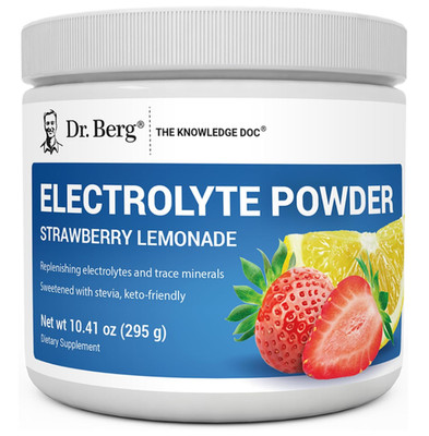 Dr. Berg Zero Sugar Keto Electrolyte Powder, Strawberry Lemonade, 50 Servings