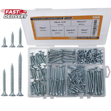 High Hardness Wood Screws Assortment 209Pcs Phillips Drive Flat Head 6 Sizes