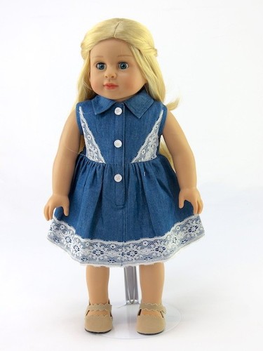 Denim Lace Dress Fits 18" American Girl Doll Clothing | eBay