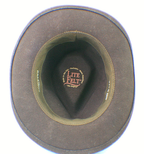 Harrison USA Lite Felt 100% Wool Water Repellent Brown Hat Size Small - Picture 5 of 8