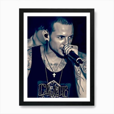 Chester Bennington Kunstdruck gerahmt gerahmt Wandbild Poster Leinwanddruck Bild