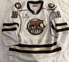 Garrett Pilon Hershey Bears AHL 2020-2021 Game Worn White Jersey COVID Bear Tag 