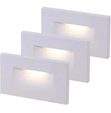 3pk Cloudy Bay 120V Dimmable LED Indoor Outdoor Step Light,3000K Warm White 