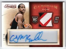 C.J. McCOLLUM 2013-14 Timeless Treasures RUBY ROOKIE JERSEY AUTO 24/25 HAWKS