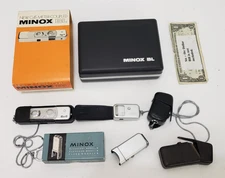 Minox BL Camera LOT  Sub Submarine Camera w Light Meter & Model B Flash UNTESTED