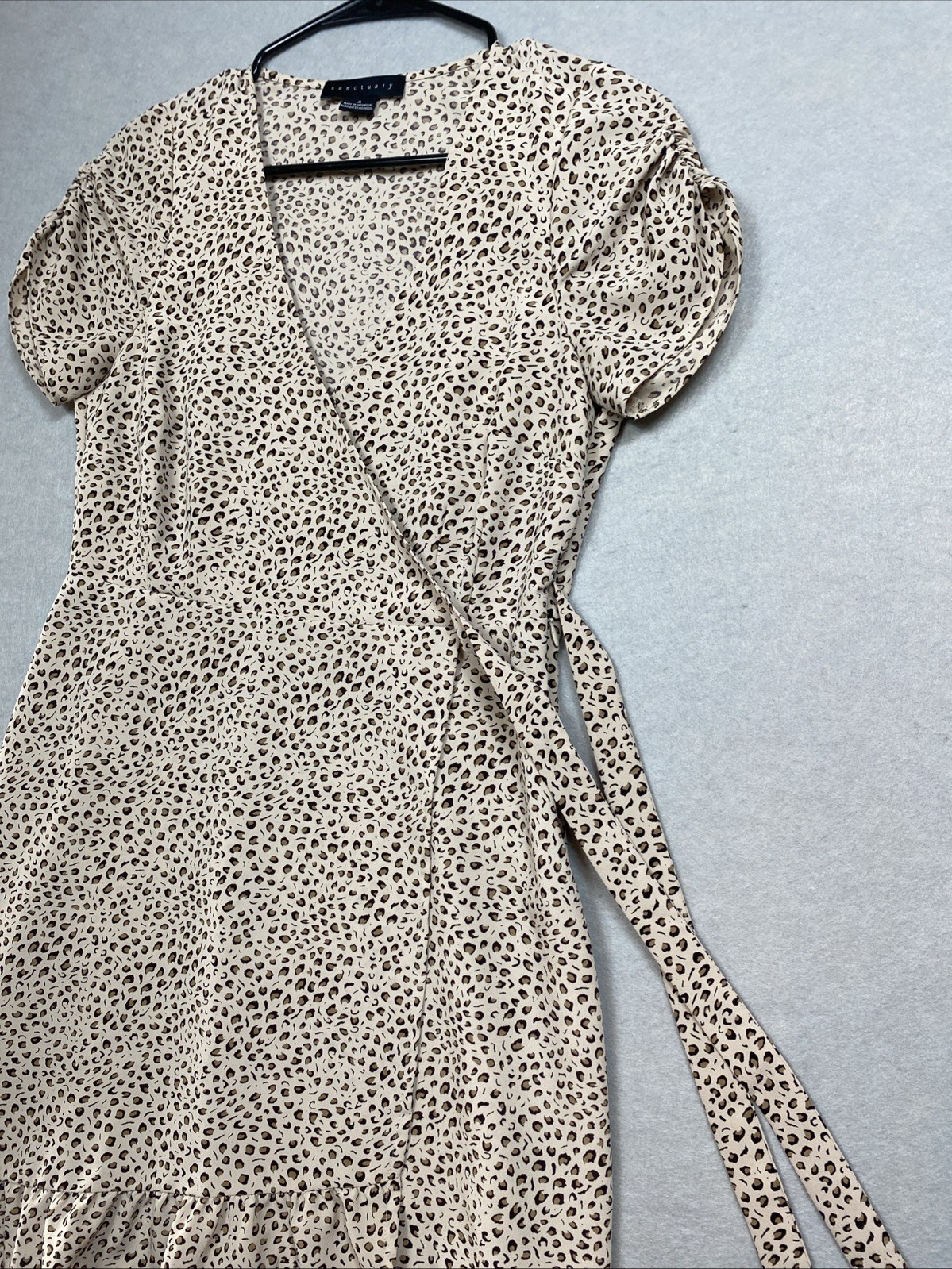 Sanctuary Women’s Leopard Dress Polyester Size 4 Knee Length Short Sleeve