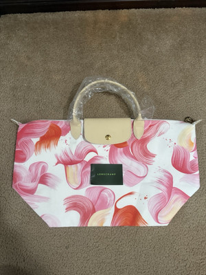Longchamp トートバッグ ホワイト 総柄 LongChamp floral print bag | eBay