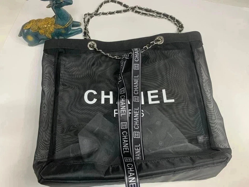 NEWCHANEL REGALO VIP Belleza Malla Bolso de Mano Playa Bolsa Estuche Almacenamiento Negro Foto 2 de 4