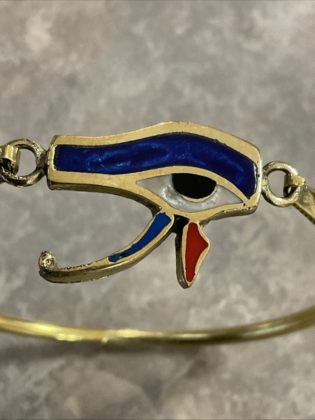 Alternate view of Egyptian Bracelet Handmade Gold Plated Eye Horus Diameter 2.5”