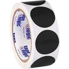 1 1/2" Black Inventory Circle Labels-500 per Roll