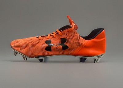 Under Armour Corespeed Football Cleats - Orange with Chrome Cleats - Size 14