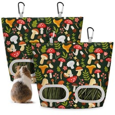 Dual Opening Rabbits Hay Bag Hanging Storage Dispenser  Small Pets