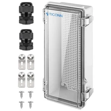 Waterproof Electrical Junction Box IP67 ABS Plastic Enclosure with Hinged Cov...