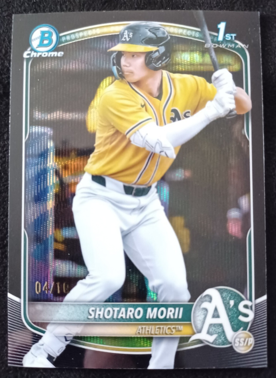 Shotaro Morii 2025 Bowman Chrome 1st Bowman Athletics BLACK WAVE REFRACTOR #4/10