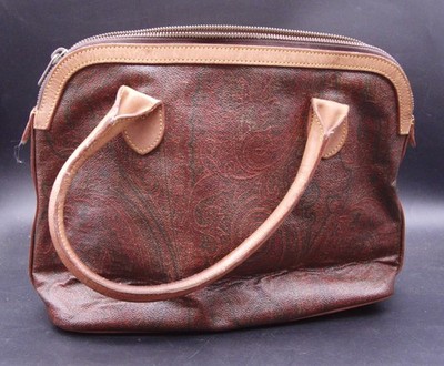 Etro Milano Handtasche mehrfarbig Canvas & Leder mit Reißverschluss oben