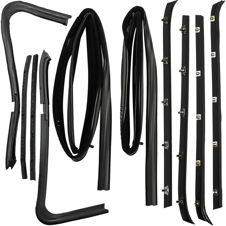 for 73-80 Chevy GMC Pickup Truck Door Weatherstrip Rubber Seal Kit 12 Pc Set  - Image 2 of 4