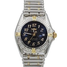 Breitling 28mm Two Tone Gold / Steel Watch w/Black Dial. 2