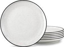 Set of 6 Ceramic White Dinner Plates 10.5'' Plates Kitchen Microwave Oven Safe