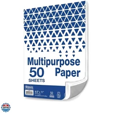 50 SHEETS 8.5" x 11" White Multipurpose Paper, 20 LB 75 gsm, Copy Paper Fax L...