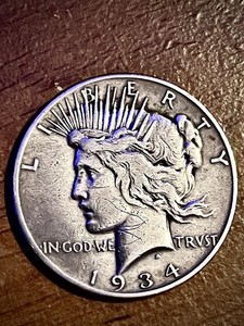 1934-S Peace Dollar Better Grade Key Date 90% Silver Dollar XF Like Detail