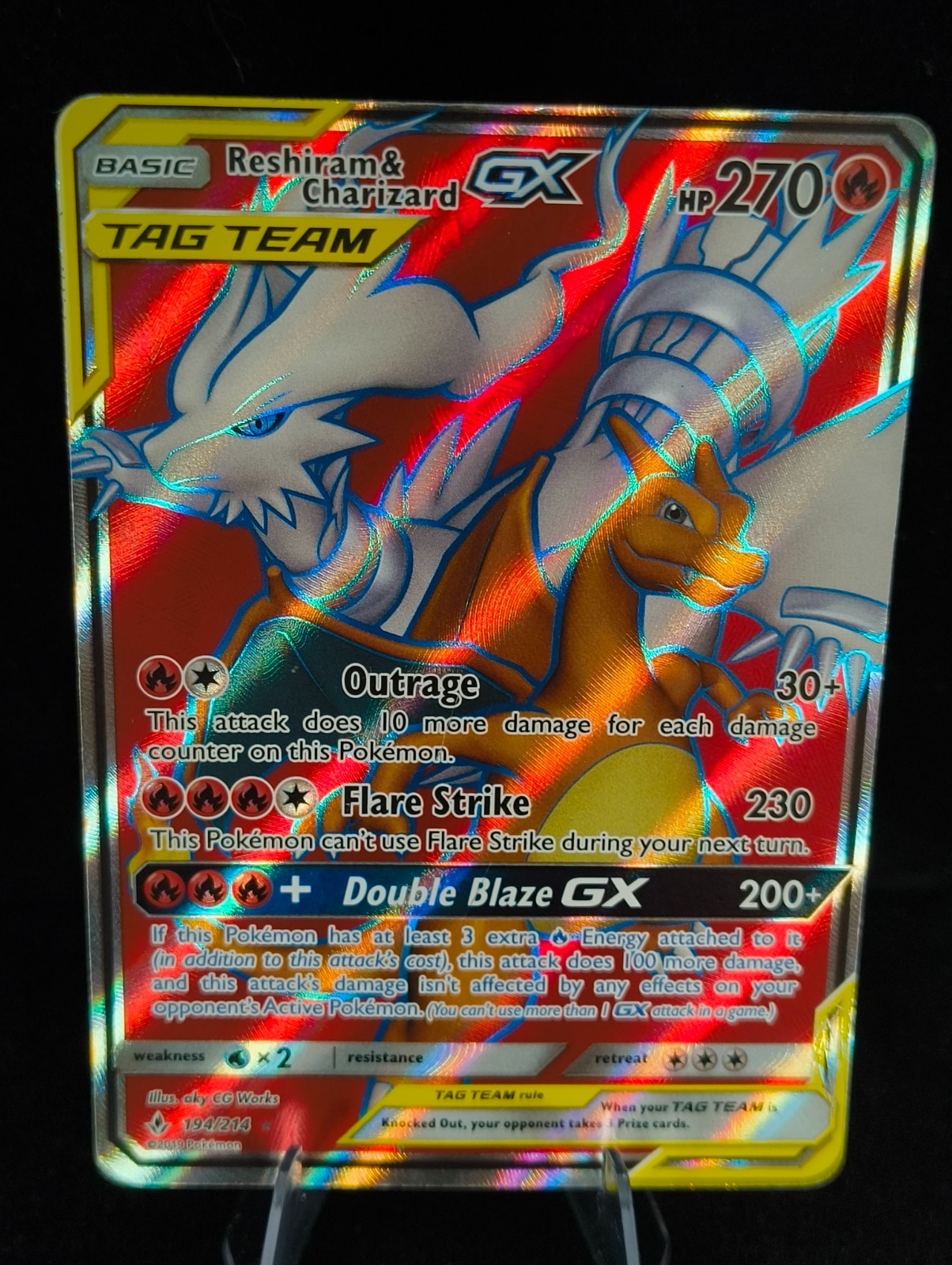 MP | Reshiram & Charizard GX | Unbroken Bonds | 194/214 | Holo | Rare Ultra