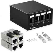 4 Port Patch Panel CAT6 Keystone Shielded Network For Home Office 1U 1 PCS