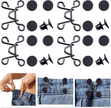 4 Set Pant Waist Tightener, Adjustable Waist Buckle Set, Extra Button for Jeans