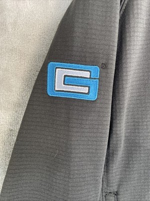 North Face Jacket Mens XL Gray Full Zip Outdoor Stretch Grid Fleece Logo Pockets