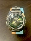 Vintage 1973 Seiko 5 Actus On Steel Bracelet w/ Faceted Crystal Ref 7019-7210