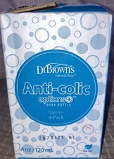 Dr. Brown's Anti-colic Options Narrow 4oz Baby Bottle Pack of 4 Level 1 - 0m 