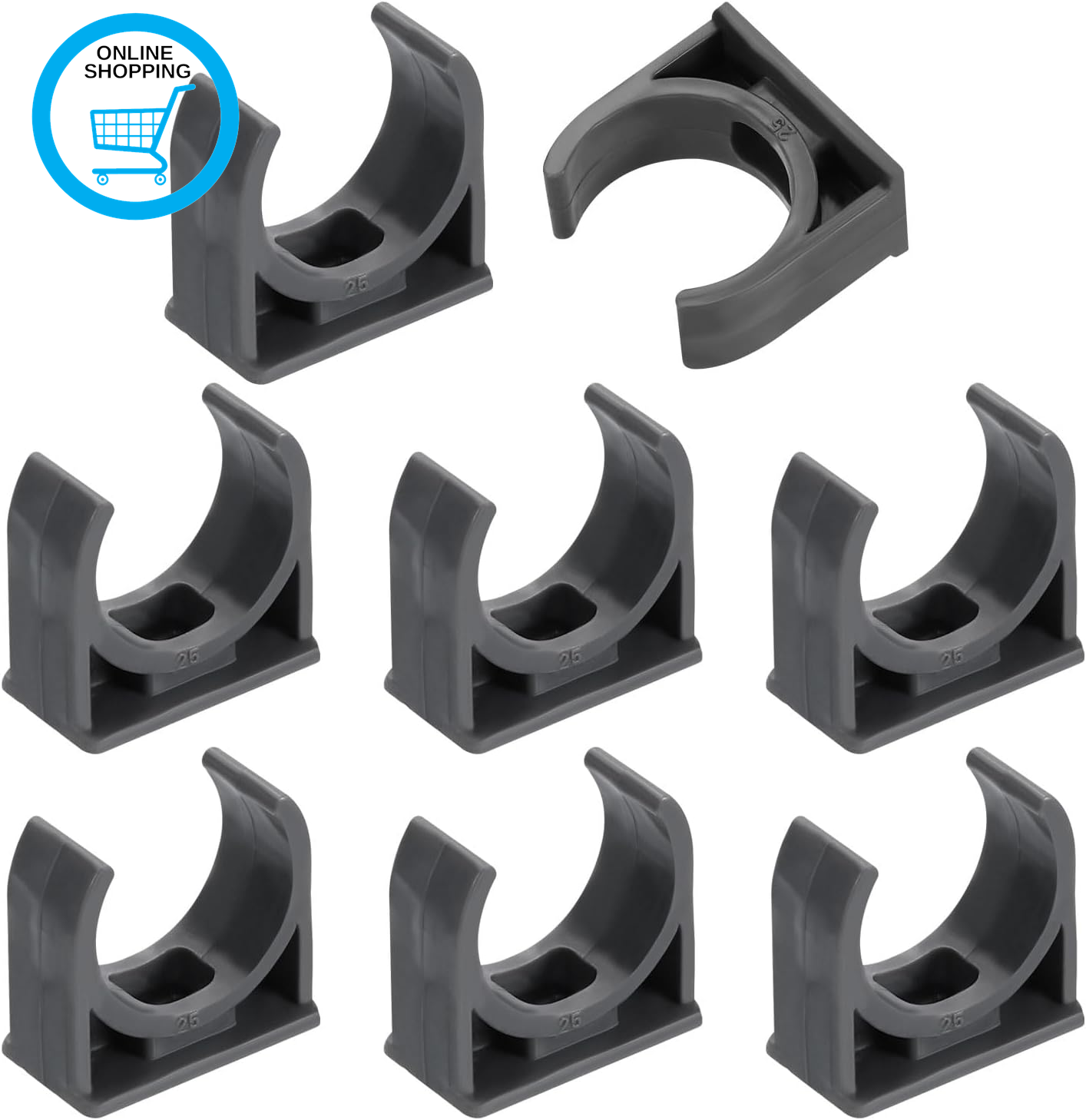 8Pcs PVC Water Pipe Clamps Clips, U-Shaped Tubing Hose Buckles, Irrigation Tube